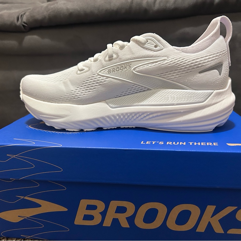 Brooks Glycerin GTS 22 All-White Athletic Sneakers